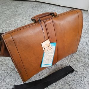 Mutual leather briefcase combo lock 18"×14"×6"